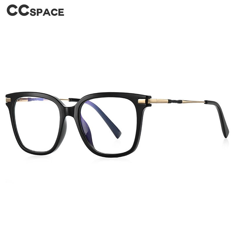 CCspace Unisex Full Rim Square Tr 90 Titanium Eyeglasses 55709 Full Rim CCspace