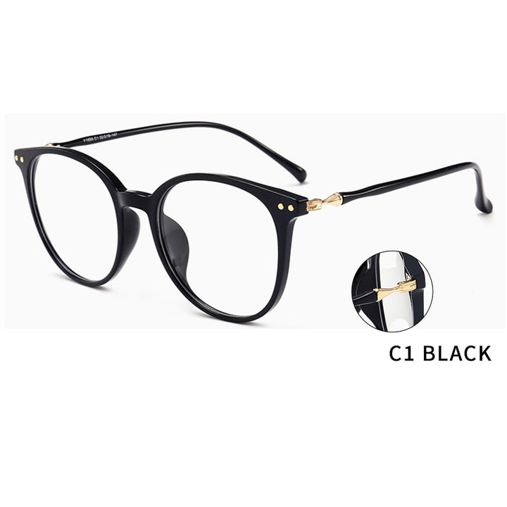 Kansept Unisex Full Rim Round Square Tr 90 Titanium Eyeglasses 90021 Full Rim Kansept C1