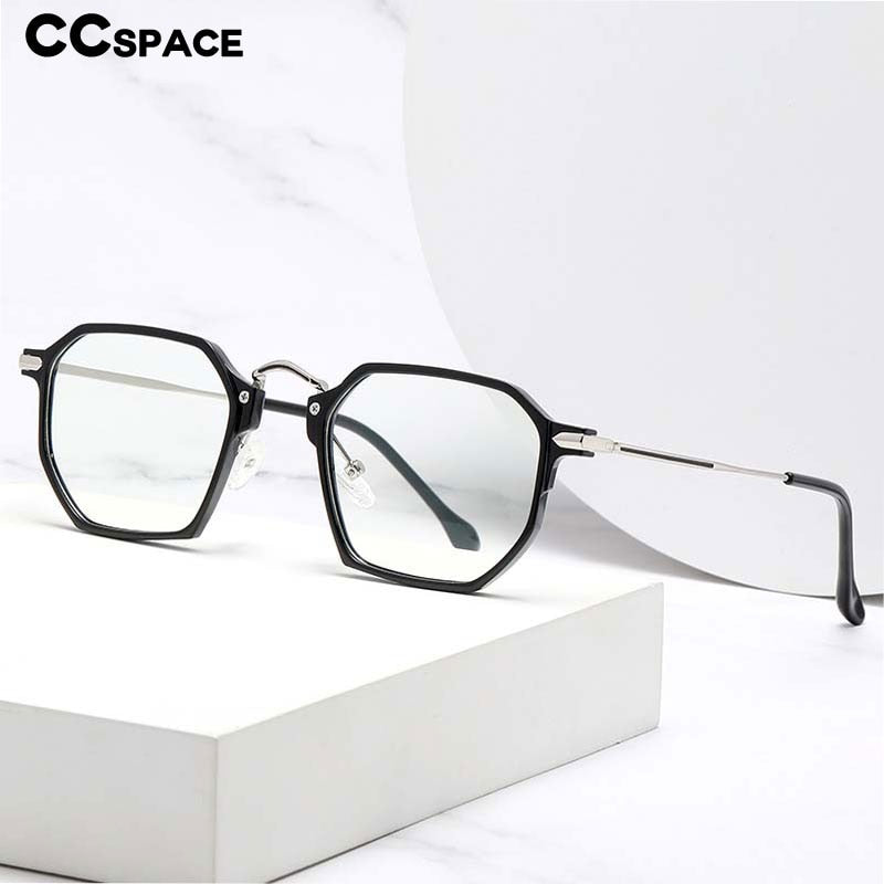 CCspace Unisex Full Rim Polygon Square Tr 90 Titanium Eyeglasses 55031 Full Rim CCspace