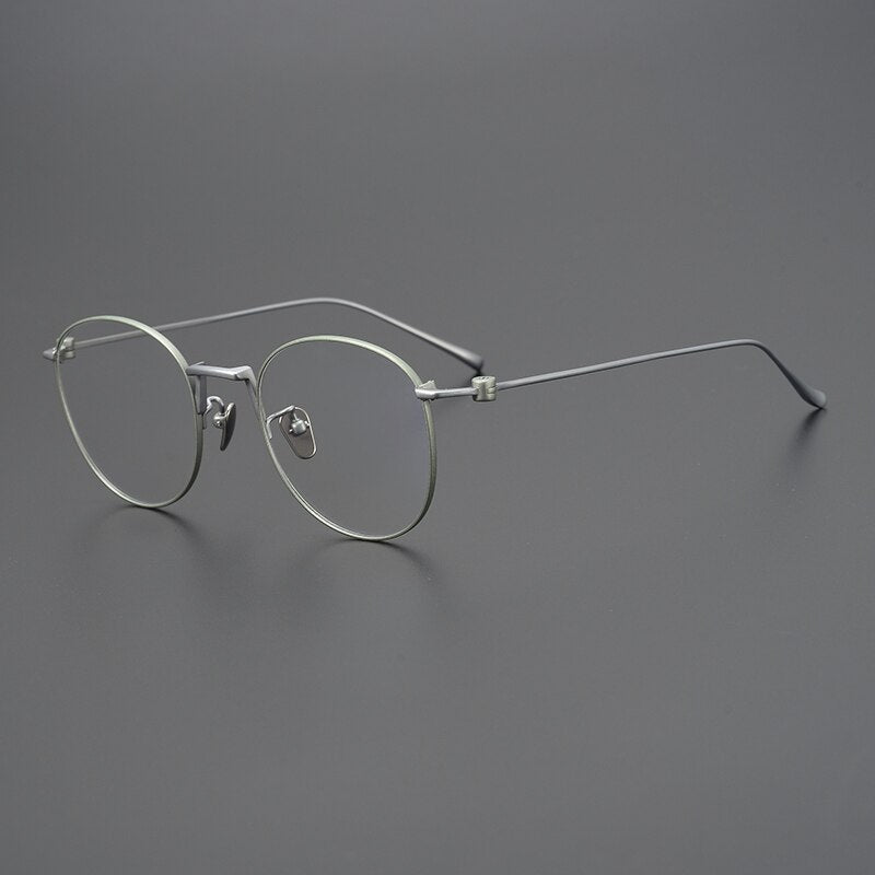 Gatenac Unisex Full Rim Round Square Titanium Eyeglasses Gxyj917 Full Rim Gatenac Green
