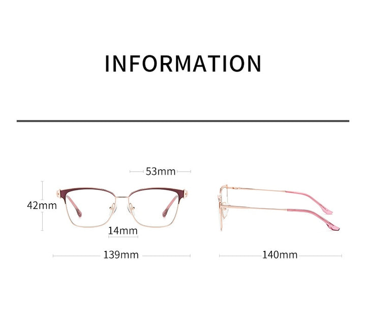 CCspace Women's Full Rim Square Acetate Alloy Eyeglasses 55605 Full Rim CCspace