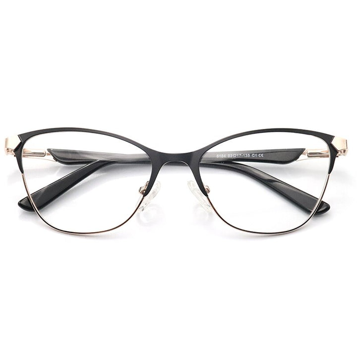 Laoyehui Unisex Eyeglasses Cat Eye Alloy Reading Glasses 8184 Black Red Reading Glasses Laoyehui 0 Black