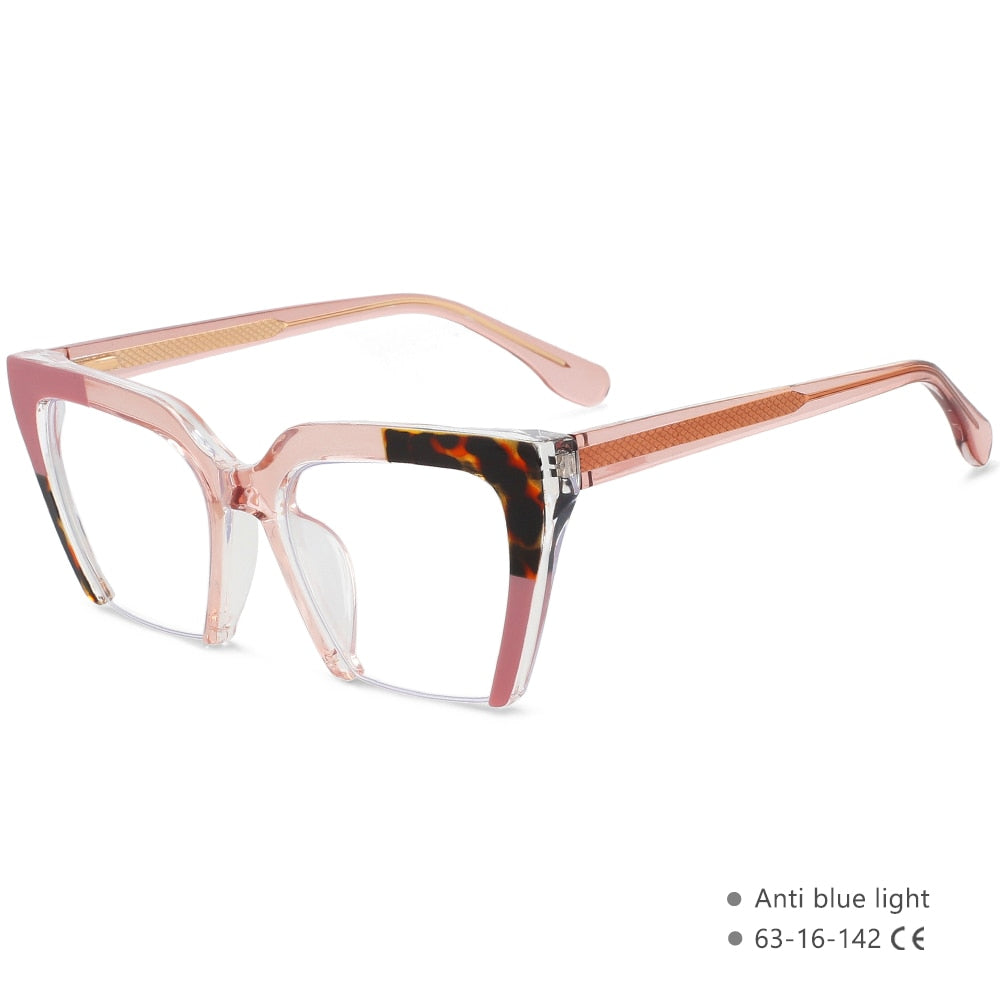 CCspace Women's Semi Rim Cat Eye Tr 90 Titanium Eyeglasses 55581 Semi Rim CCspace China C4BeanPaste
