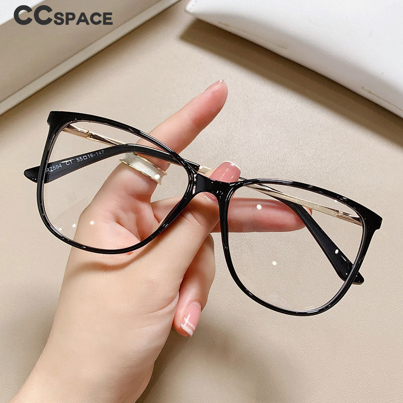 CCspace Unisex Full Rim Square Cat Eye Tr 90 Titanium Eyeglasses 55713 Full Rim CCspace