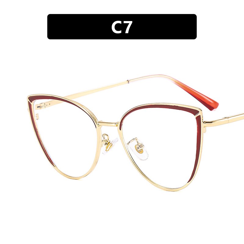 CCspace Women's Full Rim Square Cat Eye Acetate Alloy Eyeglasses 54550 Full Rim CCspace China Red