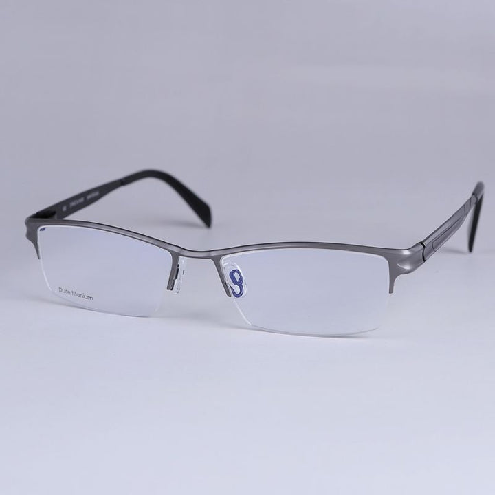 Oveliness Men's Semi Rim Square Titanium Eyeglasses 36027 Semi Rim Oveliness