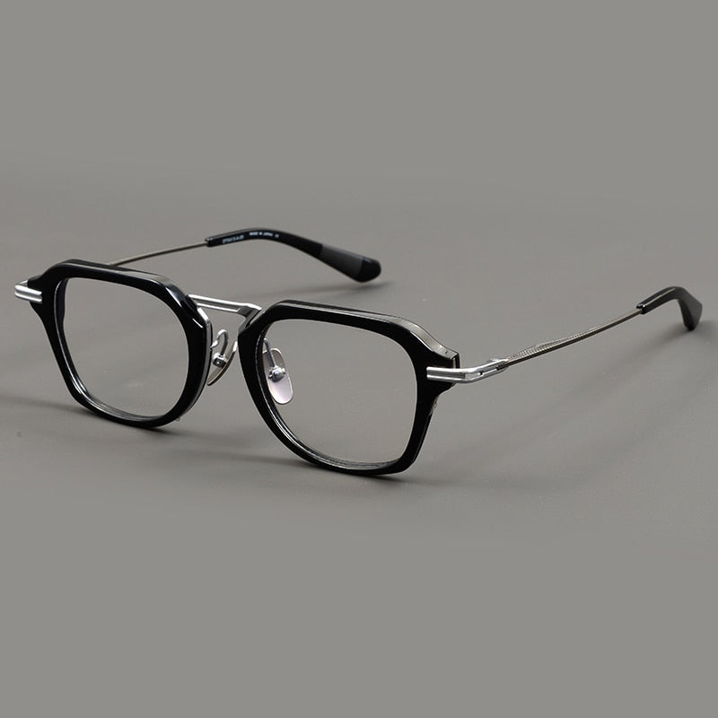 Muzz Unisex Full Rim Square Acetate Titanium Eyeglasses Dl413 Full Rim Muzz C4