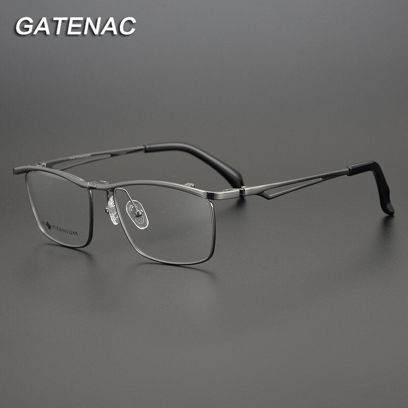 Gatenac Unisex Full Rim Square Titanium Flip Up Frame Eyeglasses Gxyj752 Full Rim Gatenac