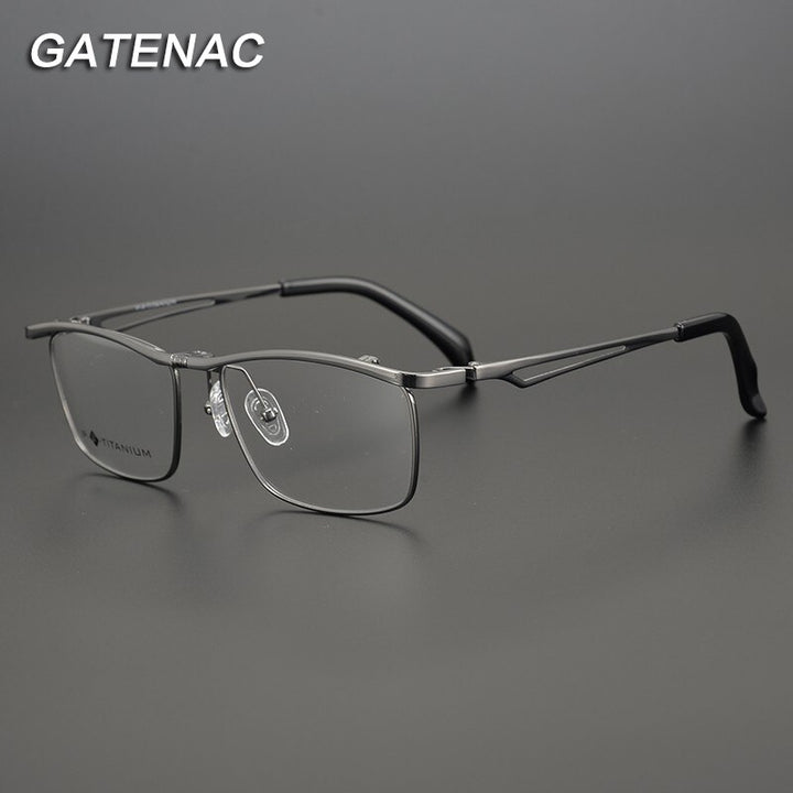 Gatenac Unisex Full Rim Square Titanium Flip Up Frame Eyeglasses Gxyj752 Full Rim Gatenac