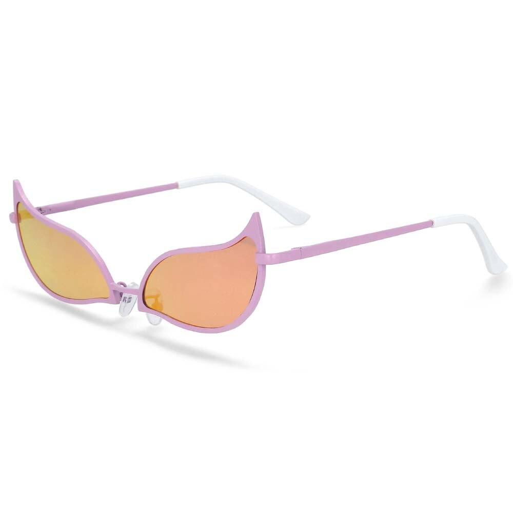 CCspace Unisex Full Rim Cat Eye Alloy Frame Sunglasses 54328 Sunglasses CCspace Sunglasses Purple China white