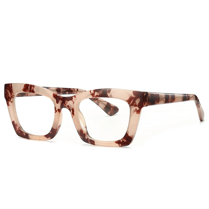 CCspace Unisex Full Rim Square Cat Eye Tr 90 Titanium Reading Glasses R49524 Reading Glasses CCspace China +50 C6Tortoiseshell