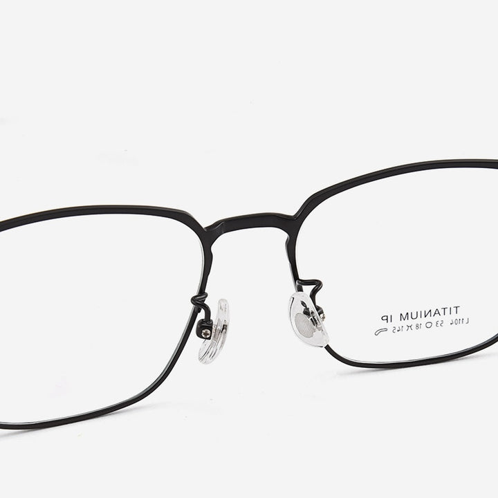 Bclear Unisex Full Rim Square Titanium Acetate Eyeglasses Lb1104 Full Rim Bclear