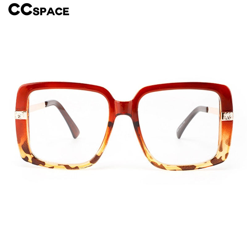 CCspace Unisex Full Rim Oversized Square Tr 90 Eyeglasses 53218 Full Rim CCspace
