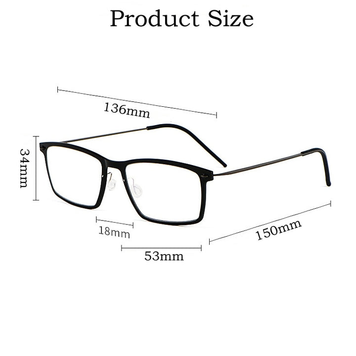Yimaruili Unisex Full Rim Square Nylon Titanium Screwless Eyeglasses 6544ND Full Rim Yimaruili Eyeglasses