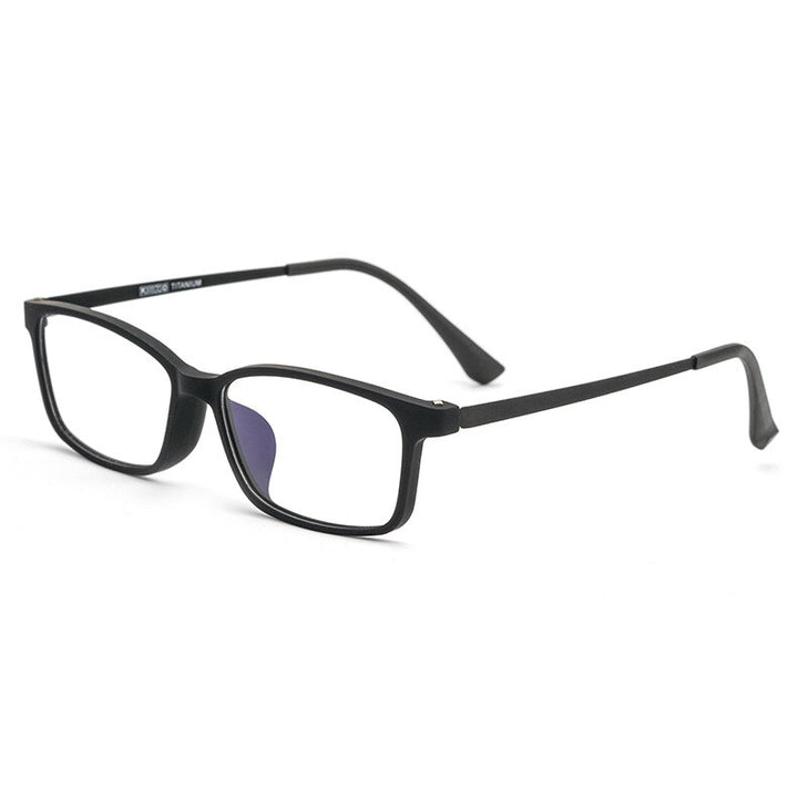 Yimaruili Unisex Full Rim Small Rectangle Square Tr 90 Titanium Eyeglasses 3085 Full Rim Yimaruili Eyeglasses Black