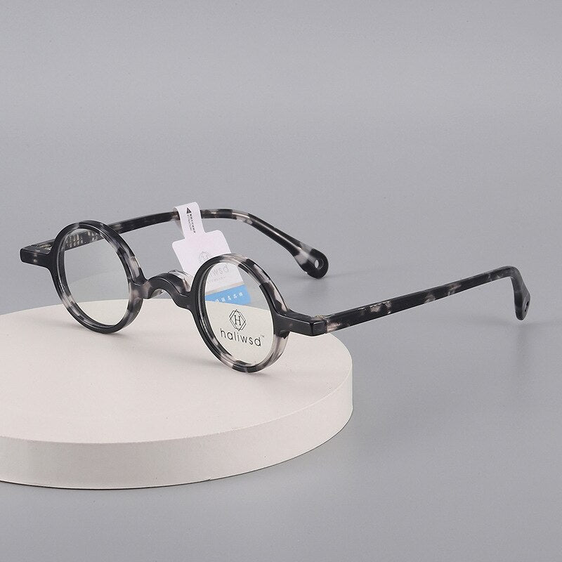 Cubojue Unisex Full Rim Small Round Acetate Hyperopic Reading Glasses Hlswd Reading Glasses Cubojue