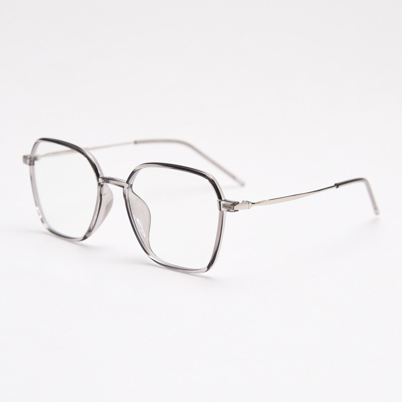 CCspace Unisex Full Rim Polygon Tr 90 Titanium Eyeglasses 54546 Full Rim CCspace C3 China