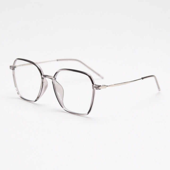 CCspace Unisex Full Rim Polygon Tr 90 Titanium Eyeglasses 54546 Full Rim CCspace C3 China