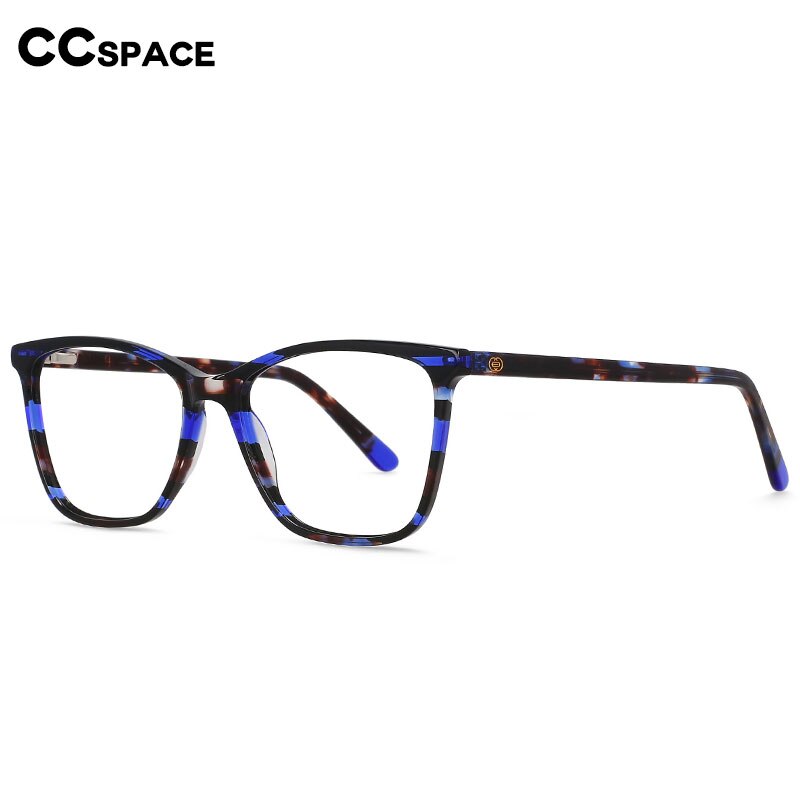 CCspace Unisex Full Rim Square Cat Eye Acetate Eyeglasses 55567 Full Rim CCspace