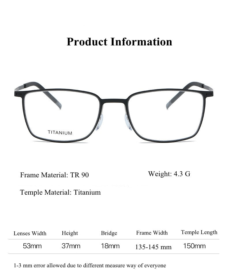 Chashma Ottica Unisex Full Rim Square Tr 90 Titanium Eyeglasses 2886 Full Rim Chashma Ottica
