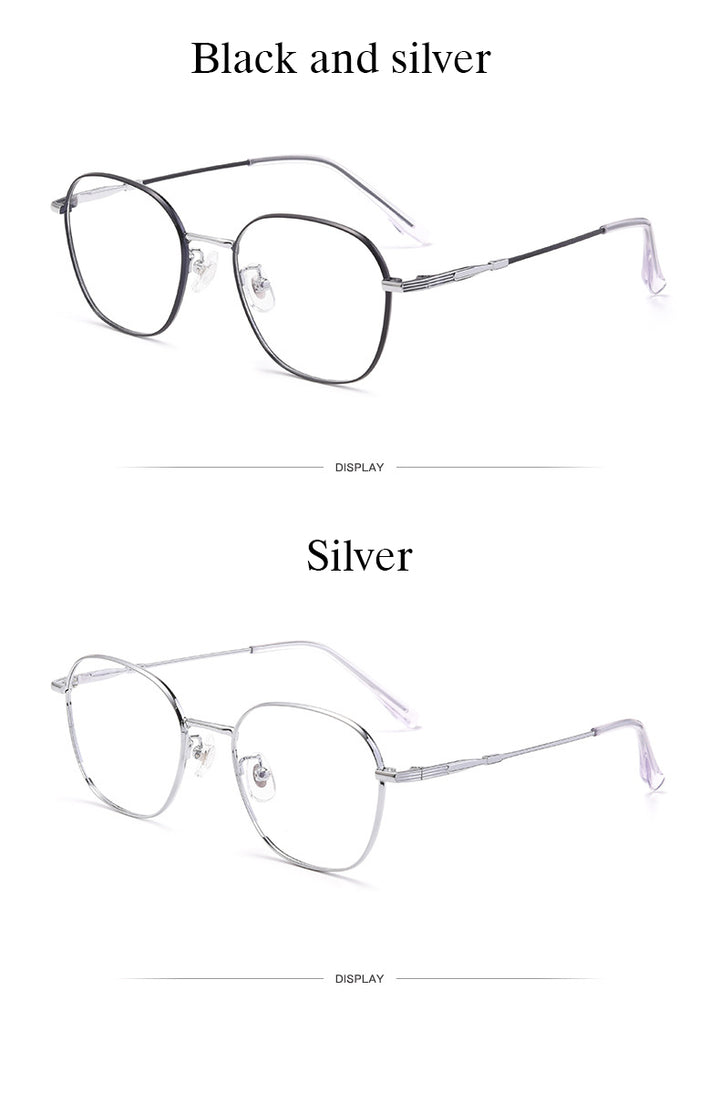 Hotochki Unisex Full Rim Titanium Alloy Oval Frame Eyeglasses 53308 Full Rim Hotochki