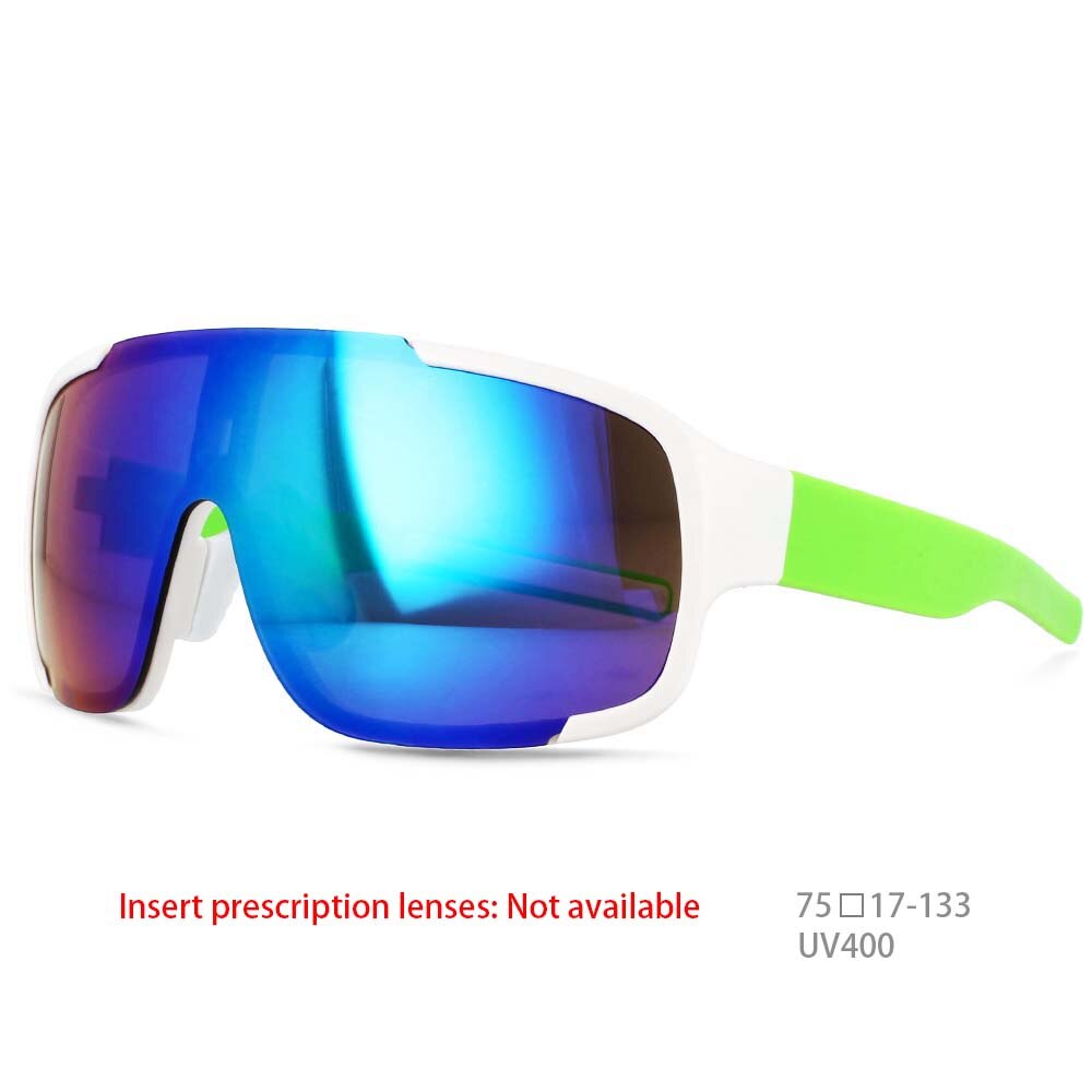 CCspace Unisex Full Rim Oversized Rectangle Goggle Resin Frame Sunglasses 54511 Sunglasses CCspace Sunglasses White-blue 54511