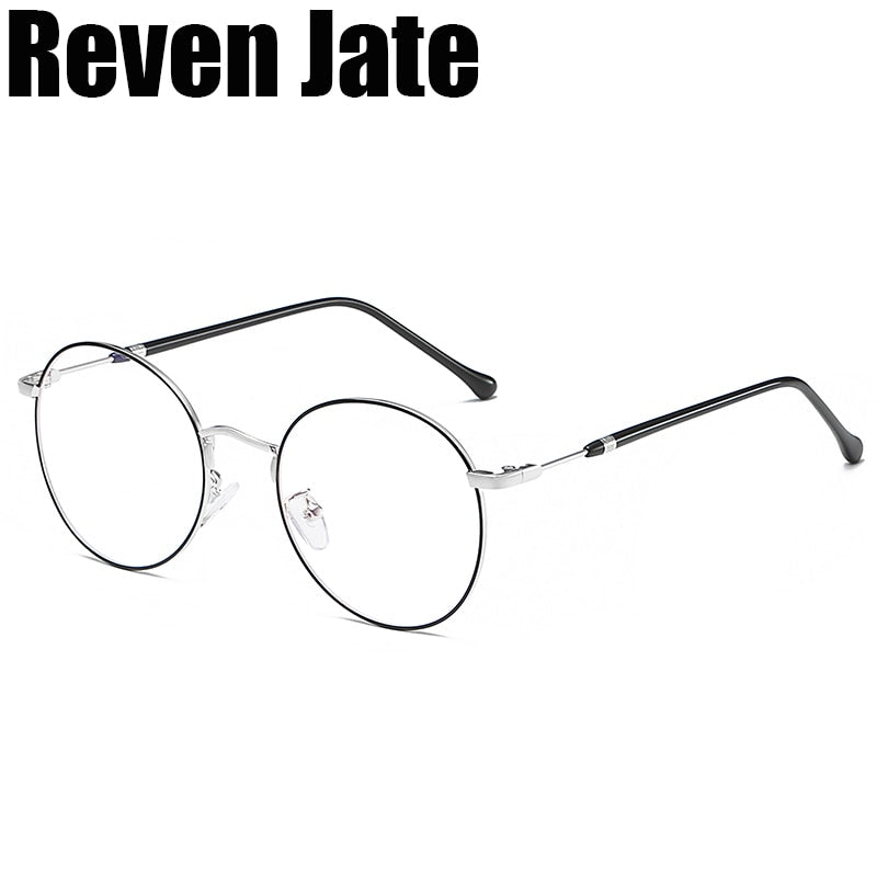Reven Jate Unisex Full Rim Round Alloy Eyeglasses 1912 Full Rim Reven Jate