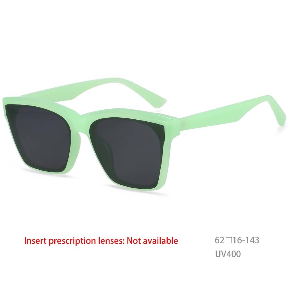 CCspace Women's Full Rim Square Acetate Frame Sunglasses 53257 Sunglasses CCspace Sunglasses Green 53257