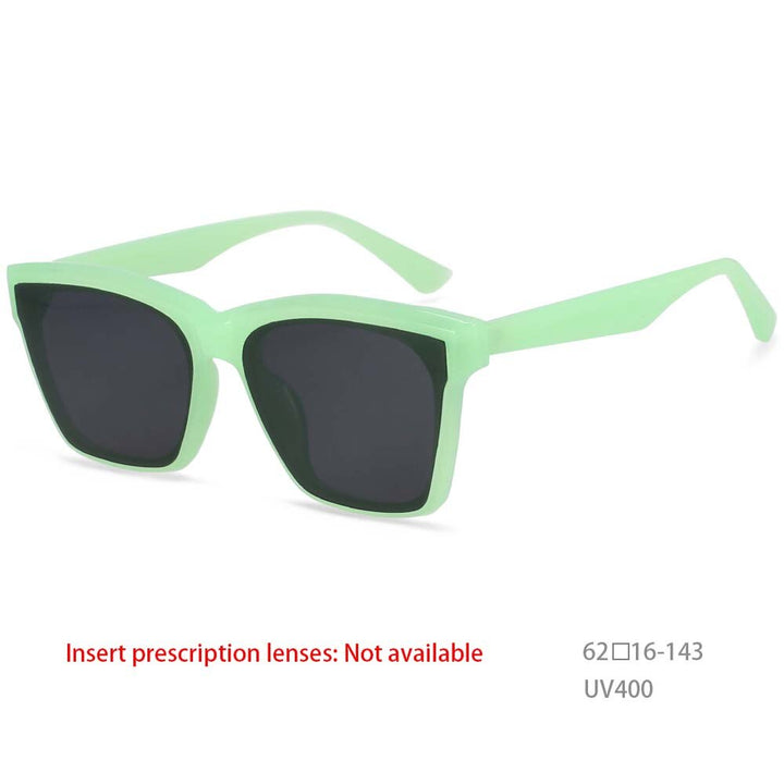 CCspace Women's Full Rim Square Acetate Frame Sunglasses 53257 Sunglasses CCspace Sunglasses Green 53257