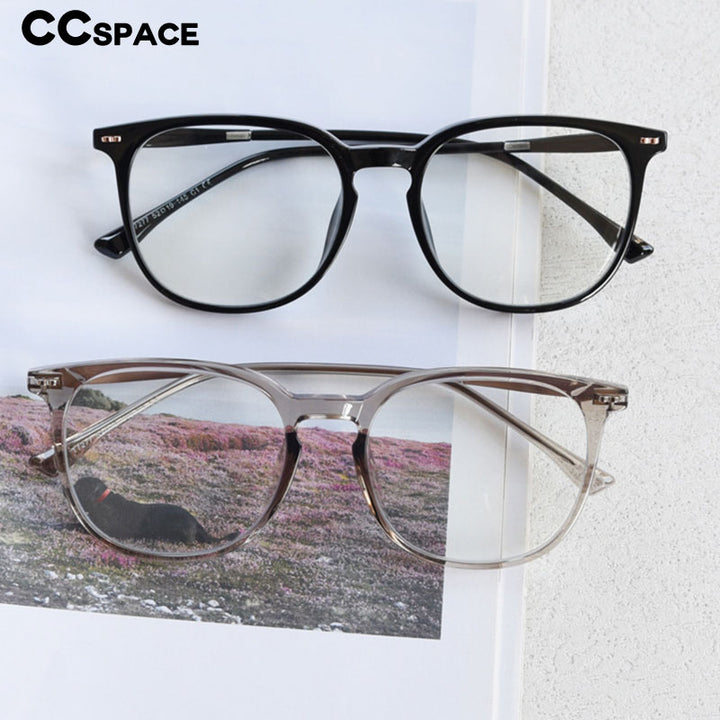 CCspace Unisex Full Rim Square Tr 90 Titanium Eyeglasses 55687 Full Rim CCspace