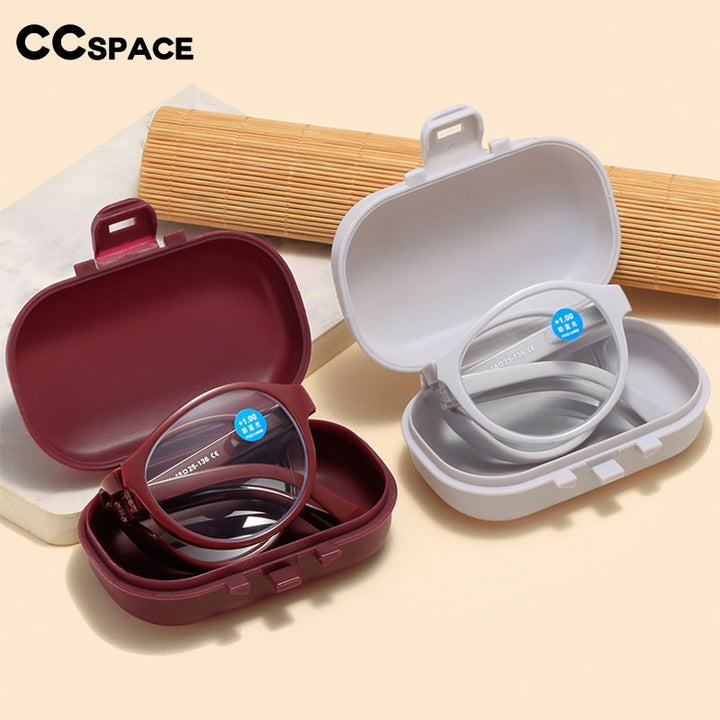 CCspace Unisex Full Rim Round Foldable Acetate Reading Glasses 55502 Reading Glasses CCspace