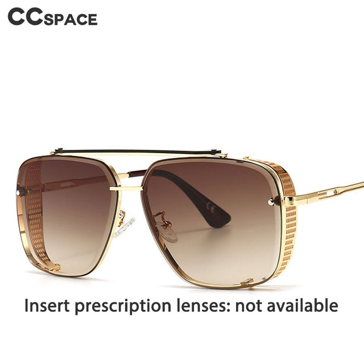 CCspace Unisex Full Rim Square Alloy Double Bridge Frame Sunglasses 46385 Sunglasses CCspace Sunglasses