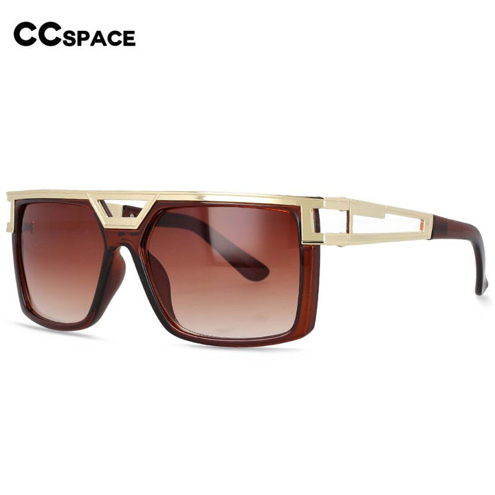 CCspace Men's Full Rim Large Rectangular Double Bridge Acetate Frame Sunglasses 54598 Sunglasses CCspace Sunglasses