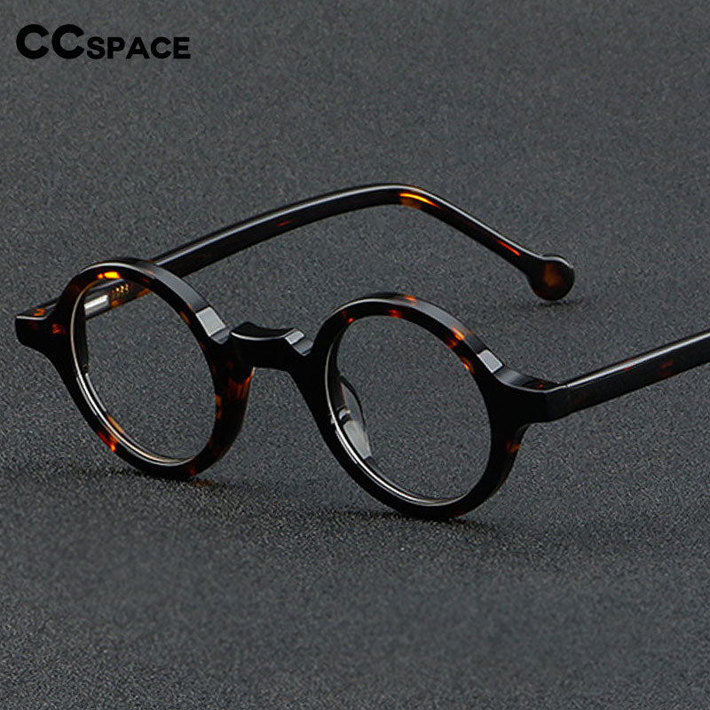 CCspace Unisex Full Rim Round Acetate Eyeglasses 55724 Full Rim CCspace