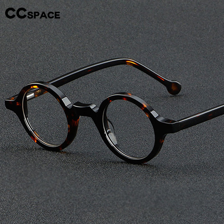 CCspace Unisex Full Rim Round Acetate Eyeglasses 55724 Full Rim CCspace