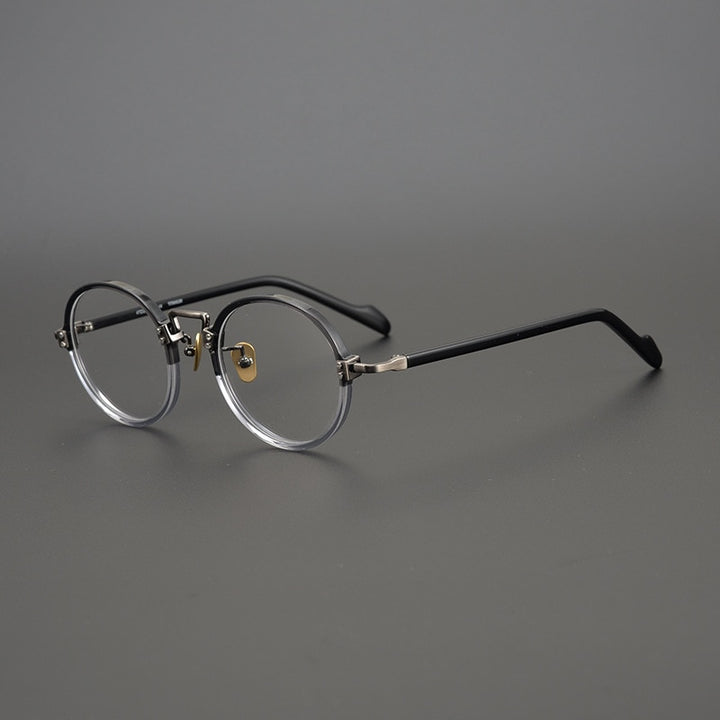 CCspace Unisex Full Rim Round/Square Acetate Titanium Eyeglasses 53312 Full Rim CCspace