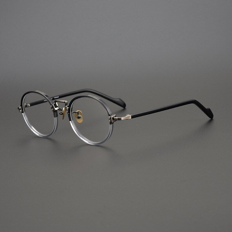 CCspace Unisex Full Rim Round/Square Acetate Titanium Eyeglasses 53312 Full Rim CCspace