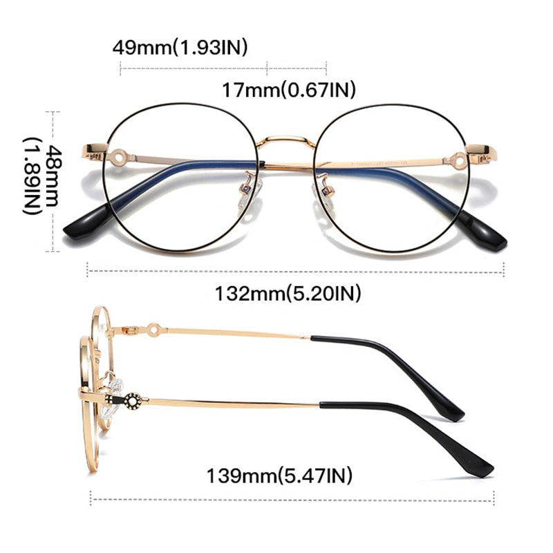 Hotochki Unisex Full Rim Round Stainless Steel Alloy Eyeglasses L225 Full Rim Hotochki