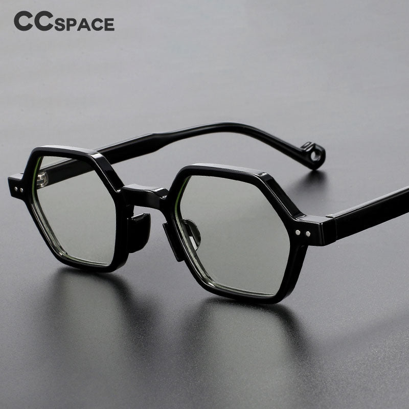 CCspace Unisex Full Rim Polygonal Tr 90 Acetate Eyeglasses 54565 Full Rim CCspace
