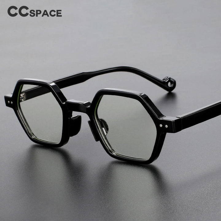 CCspace Unisex Full Rim Polygonal Tr 90 Acetate Eyeglasses 54565 Full Rim CCspace