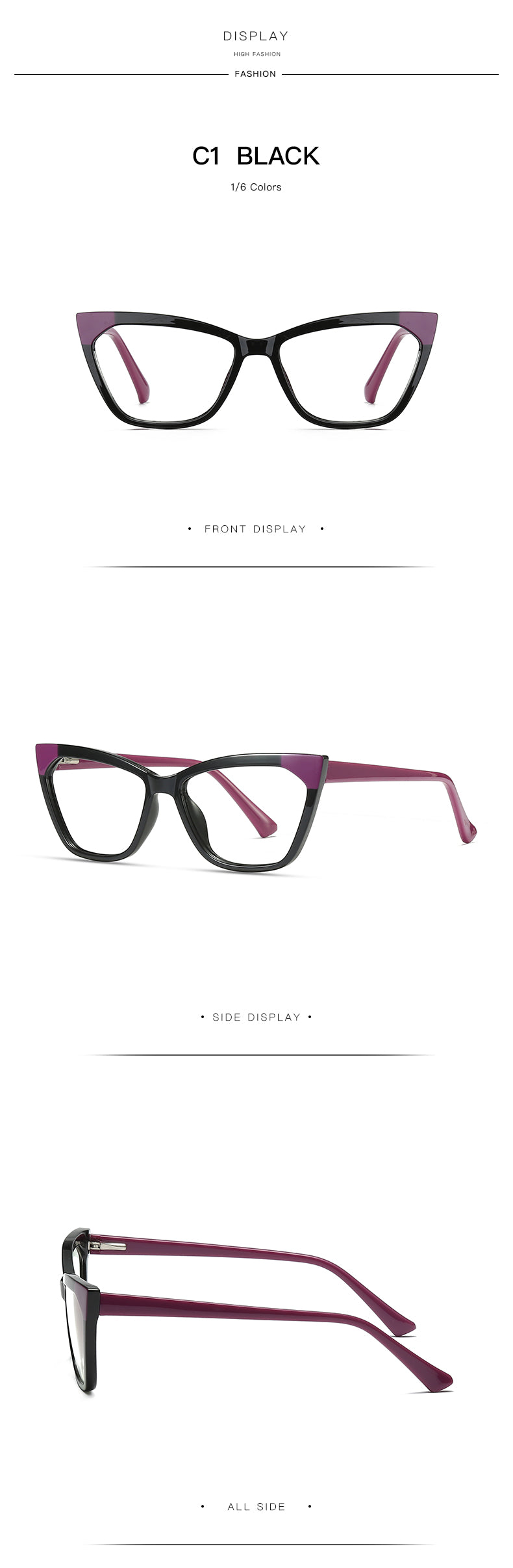Gmei Women's Full Rim TR 90 Titanium Cat Eye Frame Eyeglasses 2040 Full Rim Gmei Optical   