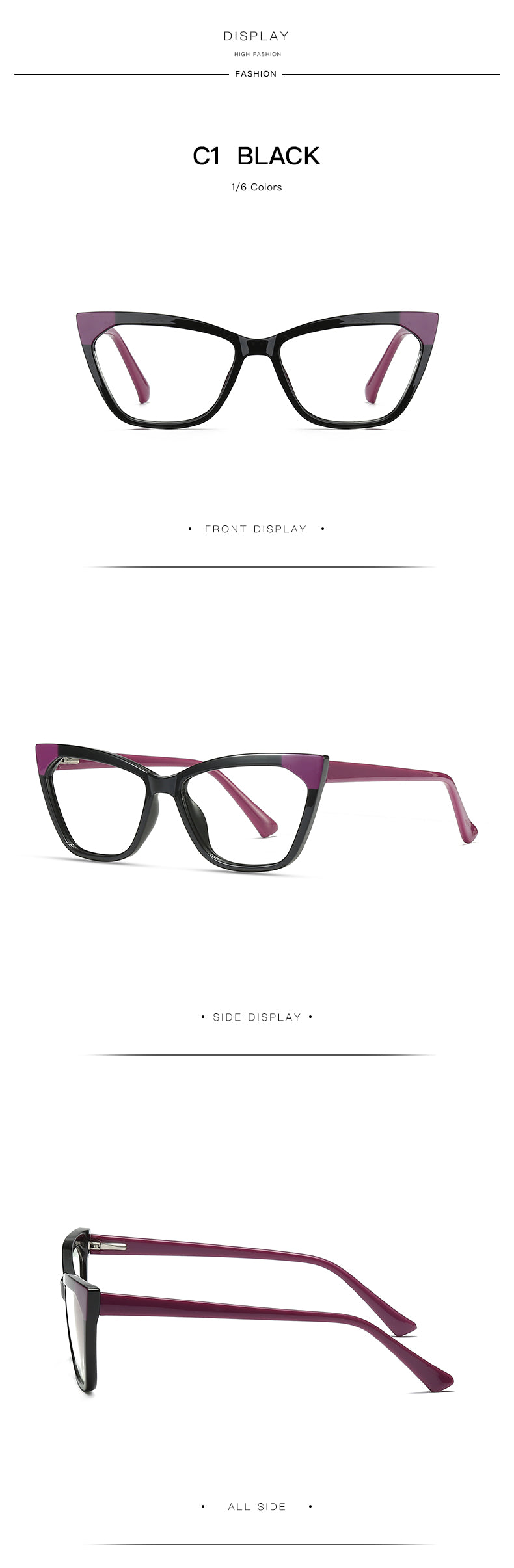 Gmei Women's Full Rim TR 90 Titanium Cat Eye Frame Eyeglasses 2040 Full Rim Gmei Optical