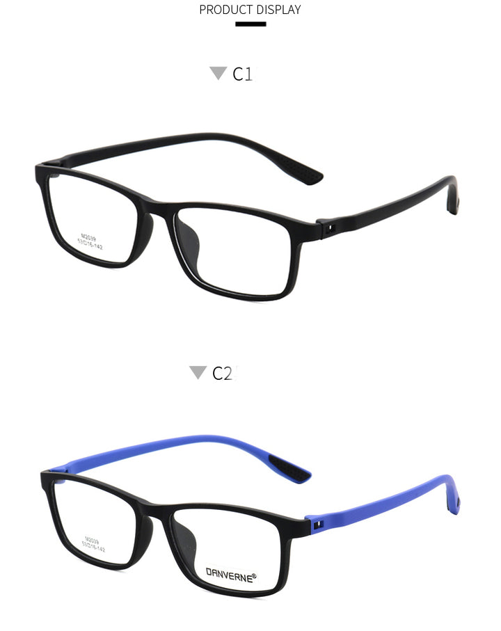 Zirosat Unisex Full Rim Square Ultem Frame Eyeglasses M2039 Full Rim Zirosat