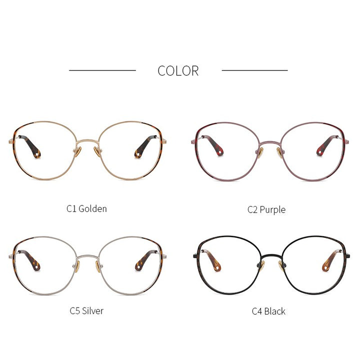 Kansept Women's Full Rim Round Stainless Steel Frame Eyeglasses Oq1003 Full Rim Kansept