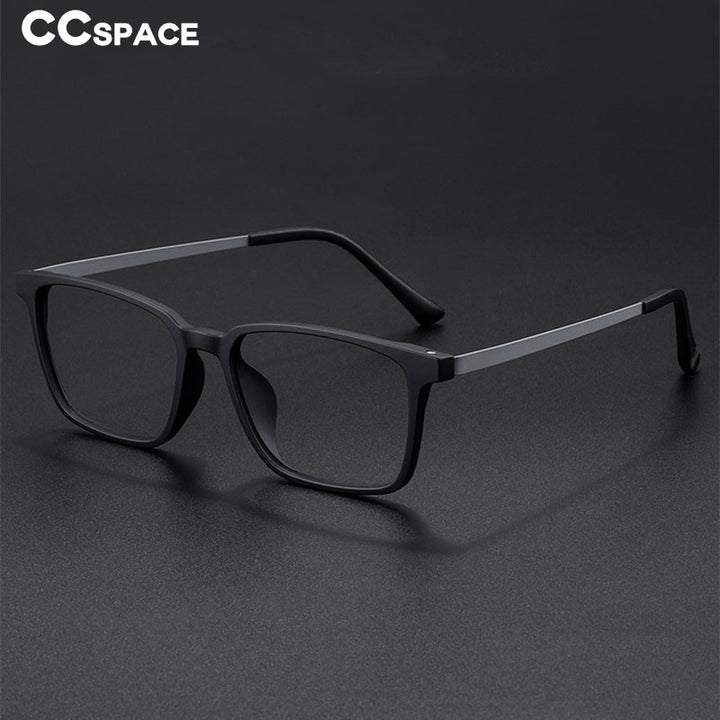 CCspace Unisex Full Rim Square Titanium Eyeglasses 49645 Full Rim CCspace