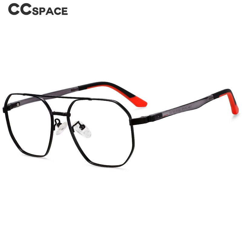 CCspace Unisex Full RIm Oval Double Bridge Alloy Eyeglasses 55604 Full Rim CCspace