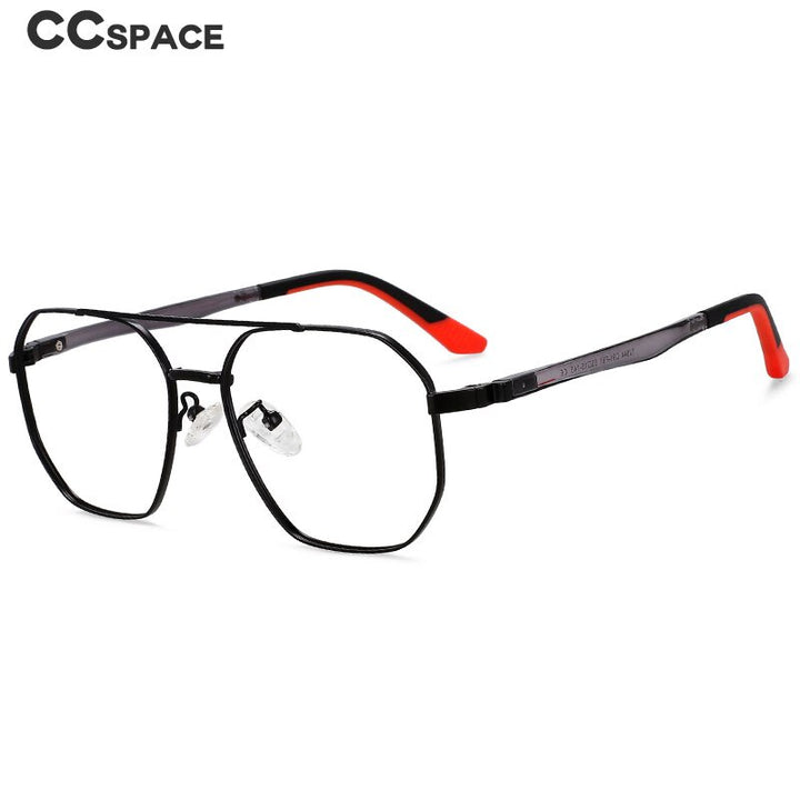 CCspace Unisex Full RIm Oval Double Bridge Alloy Eyeglasses 55604 Full Rim CCspace