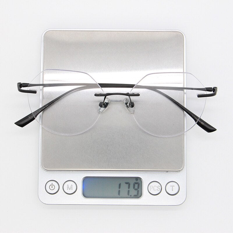 Bclear Unisex Rimless Square Titanium Frame Eyeglasses Myb1135 Rimless Bclear