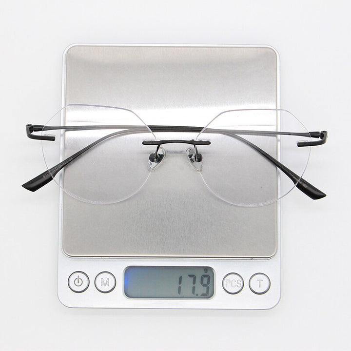 Bclear Unisex Rimless Square Titanium Frame Eyeglasses Myb1135 Rimless Bclear