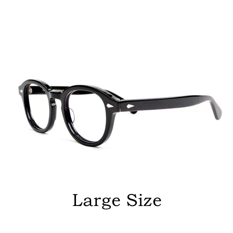 Yimaruili Unisex Full Rim Round Acetate Eyeglasses Three Sizes Y1915 Full Rim Yimaruili Eyeglasses L Brihgt Black